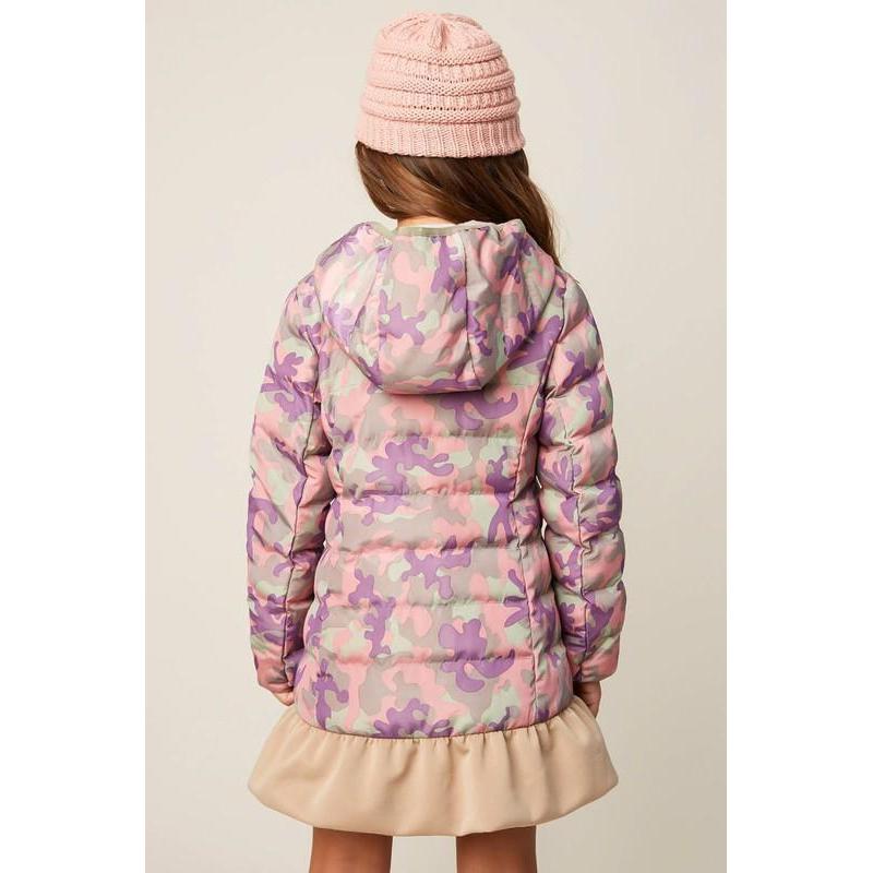 Hayden LA, Girl - Outerwear,  Pink Camo Puffer Jacket