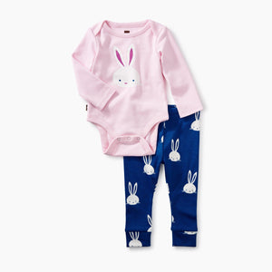 Tea Collection, Baby Girl Apparel - Outfit Sets,  Pink Crepe 2 Piece Bodysuit Baby Outfit