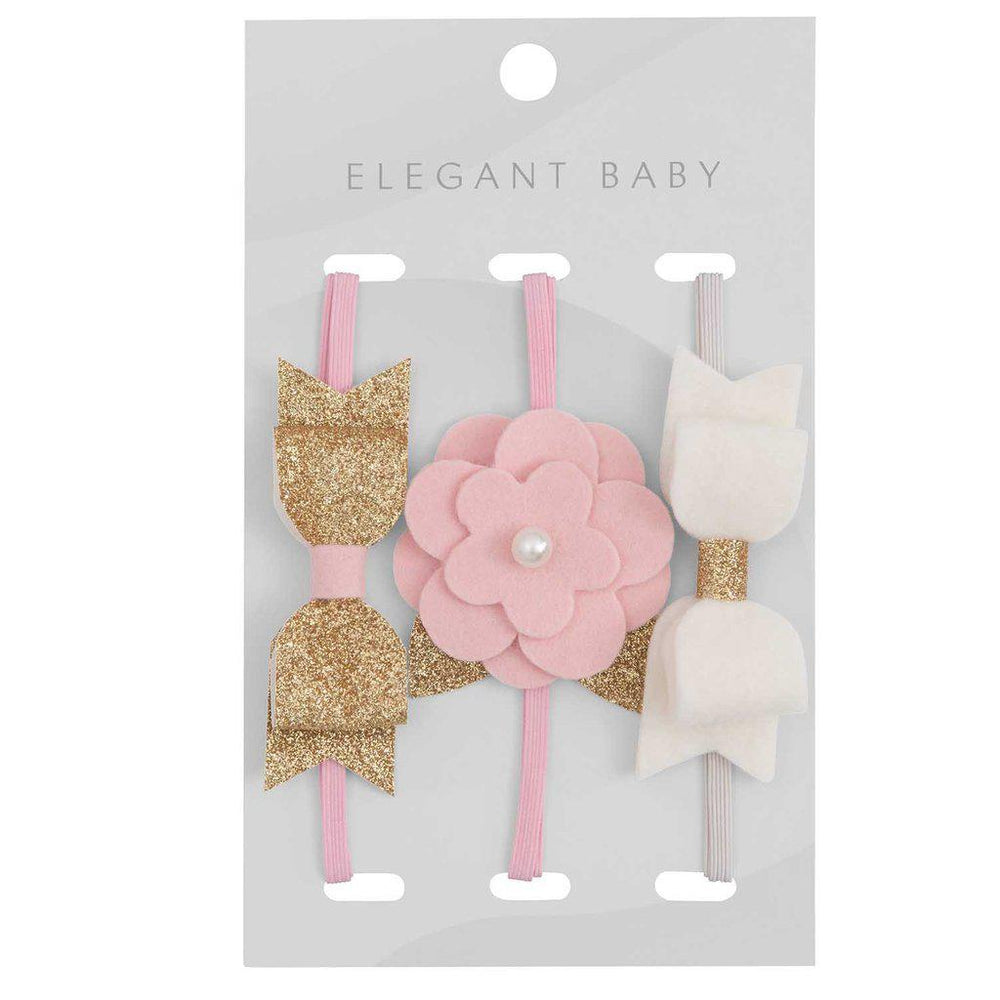 Eden Lifestyle, Accessories - Bows & Headbands,  Pink Felt Headband 3 Pack