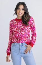 Leopard Puff Sleeve Sweater - Eden Lifestyle