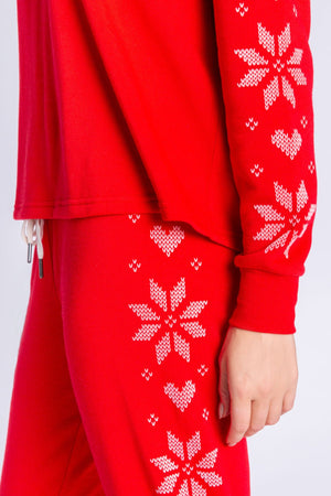Frosted Fairisle Red Lounge Set - Eden Lifestyle