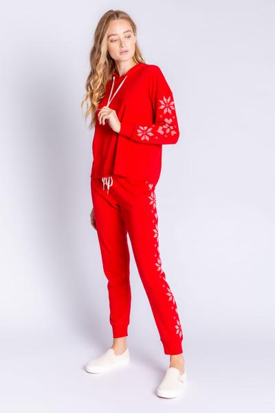 Frosted Fairisle Red Lounge Set - Eden Lifestyle