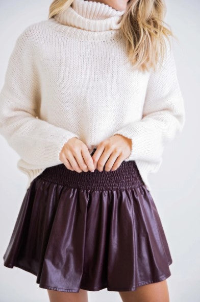 Karlie, Women - Denim,  Pleather Smock Skort