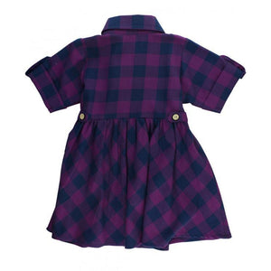 Ruffle Butts, Girl - Dresses,  Plum Buffalo Check Dress