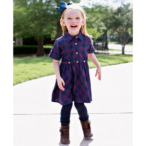 Ruffle Butts, Girl - Dresses,  Plum Buffalo Check Dress