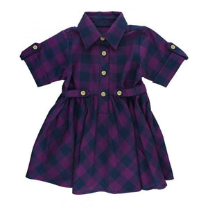 Ruffle Butts, Girl - Dresses,  Plum Buffalo Check Dress