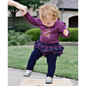 Ruffle Butts, Baby Girl Apparel - Bloomers,  Plum & Navy Buffalo Check RuffleButts