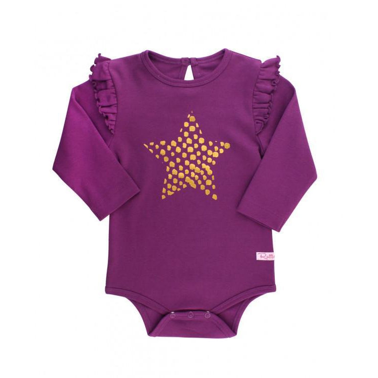 Ruffle Butts, Baby Girl Apparel - One-Pieces,  Plum Star Onesie