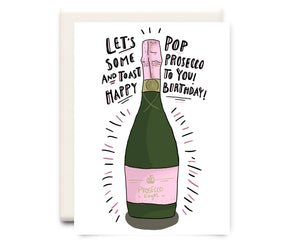 Pop the Prosecco Greeting Card - Eden Lifestyle