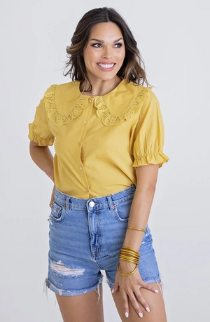 Citron Poplin Top - Eden Lifestyle