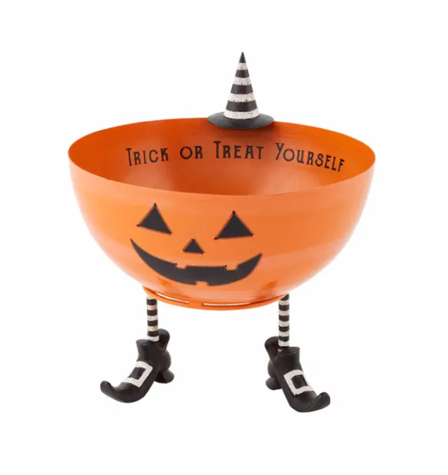 Mud Pie Pedestal Pumpkin Halloween Candy Bowl - Eden Lifestyle