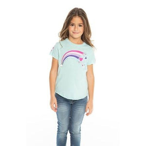 Chaser, Girl - Tees,  Chaser Girls Jersey Short Sleeve Crewneck Tee - Rainbow Hearts