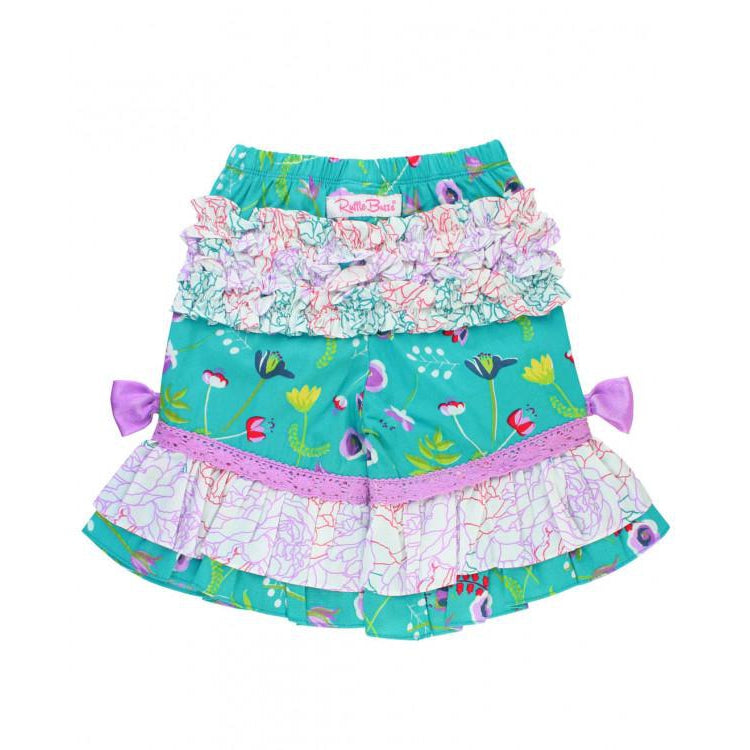 Ruffle Butts, Girl - Shorts,  Sweet Meadow Ruffle Capris