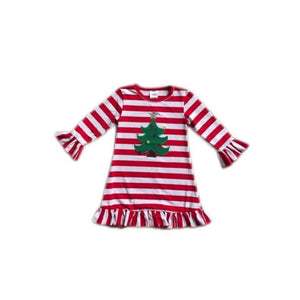 Eden Lifestyle, Girl - Dresses,  Red Christmas Tree Dress