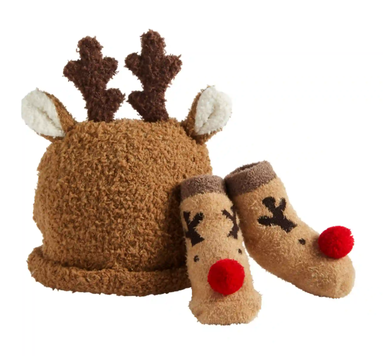 Mud Pie REINDEER Hat AND SOCK SET - Eden Lifestyle