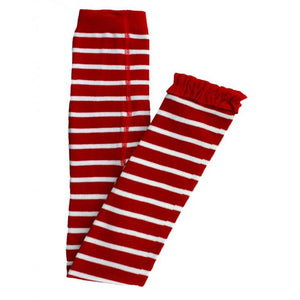 Ruffle Butts, Girl - Leggings,  Red Stripe Footless Ruffle Tights
