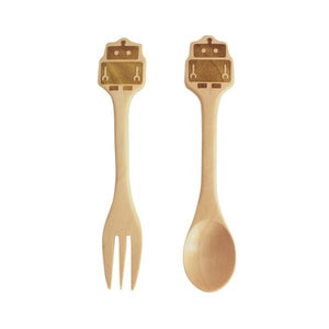 Eden Lifestyle, Gifts - Kids Misc,  Robot Wooden Utensil Set