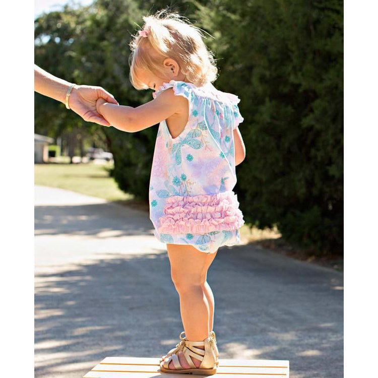 Ruffle Butts, Baby Girl Apparel - Rompers,  Dancing Dragonflies Flutter Romper