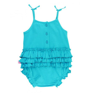 Ruffle Butts, Baby Girl Apparel - Rompers,  Key West Pom Pom Bubble Romper