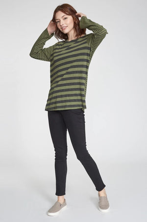 Another Love, Women - Tees,  Roni Printed Mix Stripe Long Sleeve