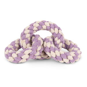 Striped Tri-Ring Rope Dog Toy - Eden Lifestyle