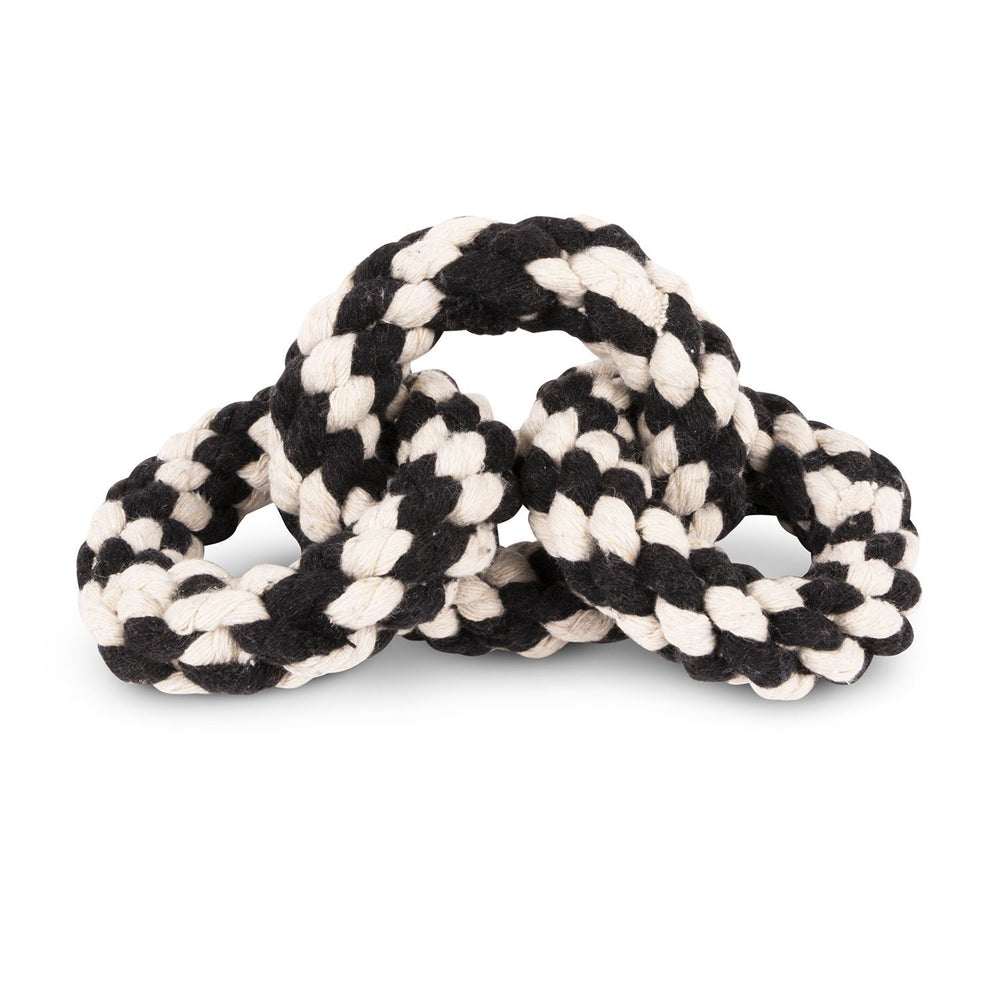 Striped Tri-Ring Rope Dog Toy - Eden Lifestyle