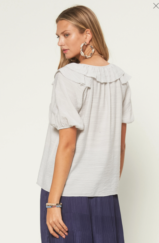 Ruffle Puff Sleeve Top - Eden Lifestyle