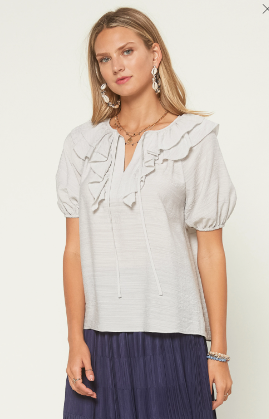 Ruffle Puff Sleeve Top - Eden Lifestyle