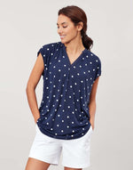 Joules, Women - Shirts & Tops,  JOULES - RYDER PRINT SLEEVELESS TOP NAVY DOT