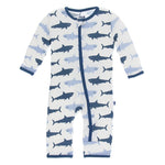 KicKee Pants, Baby Boy Apparel - Rompers,  KicKee Pants - Coverall - Natural Megalodon