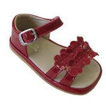 Toke, Shoes - Girl,  Genuine Leather Red Sandal with Flowers
