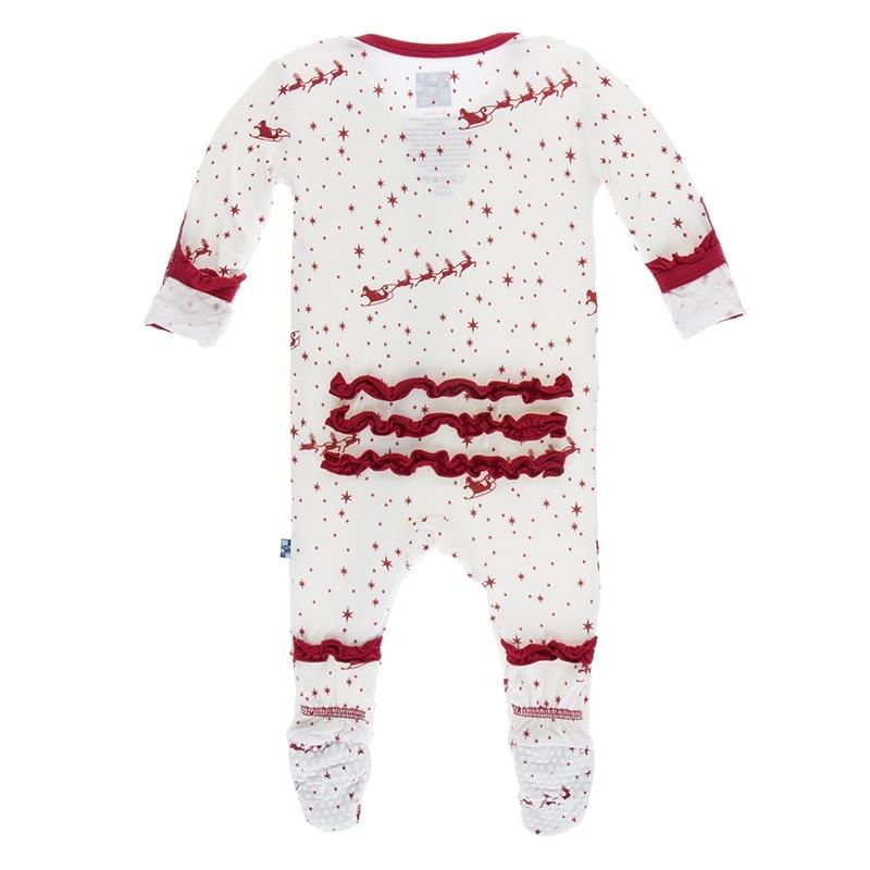 KicKee Pants, Baby Girl Apparel - One-Pieces,  KicKee Pants - Santa's Sleigh Girl's Footie