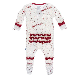 KicKee Pants, Baby Girl Apparel - One-Pieces,  KicKee Pants - Santa's Sleigh Girl's Footie