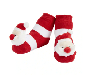 Mud Pie Rattle Toe Santa Socks - Eden Lifestyle