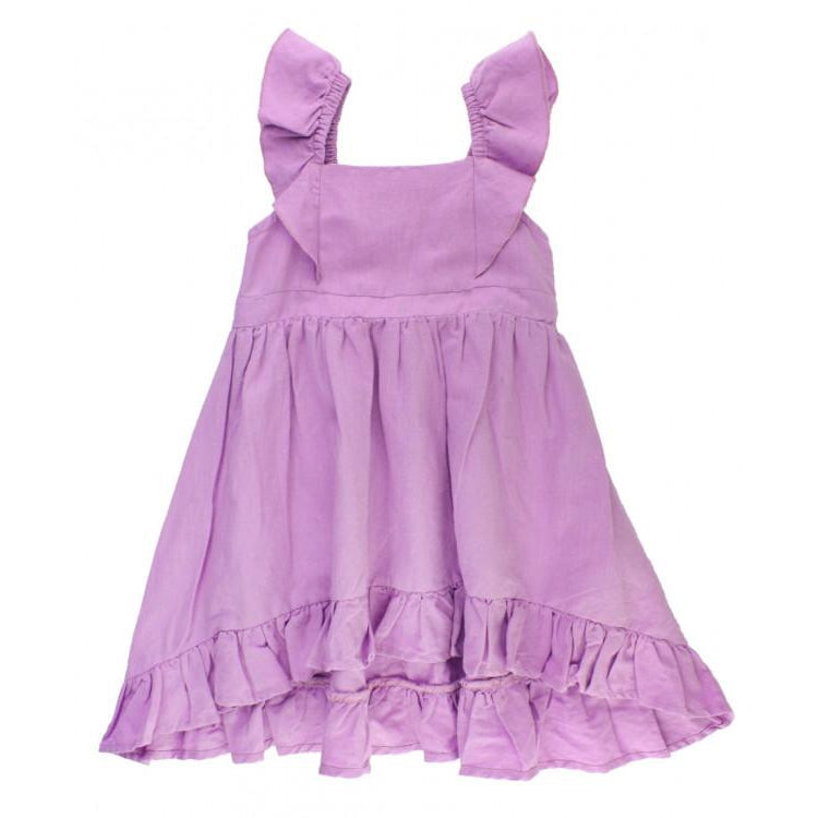 Ruffle Butts, Girl - Dresses,  Lilac Linen Ruffle Dress