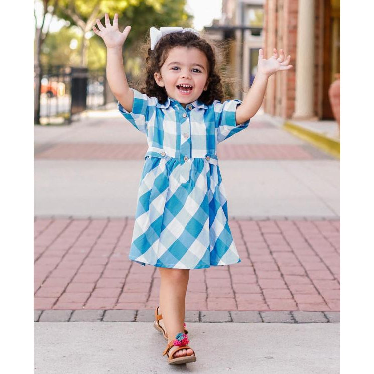 blue plaid babydoll dress Blue Plaid Babydoll Dress – Gabi Swimwear