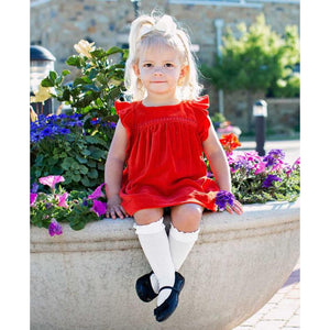 Ruffle Butts, Baby Girl Apparel - Dresses,  Red Velvet Jumper Dress