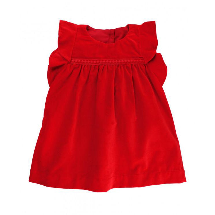 Ruffle Butts, Baby Girl Apparel - Dresses,  Red Velvet Jumper Dress
