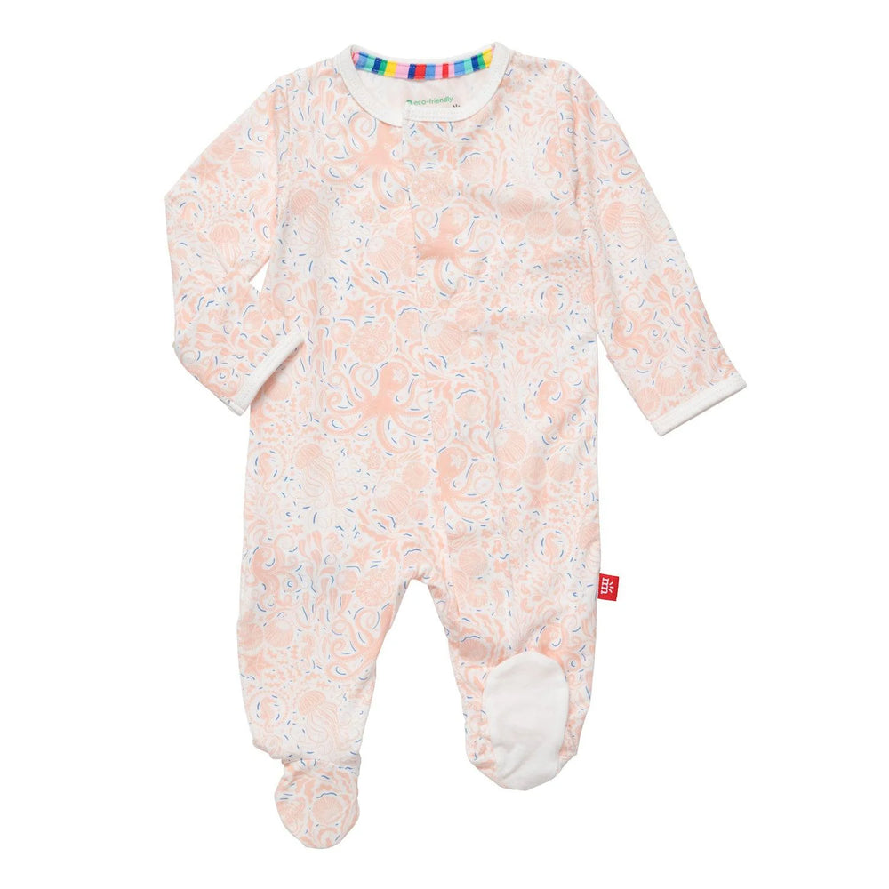 Magnetic Me by Magnificent Baby Seas the Day Pink Modal Magnetic Parent Favorite Footie - Eden Lifestyle