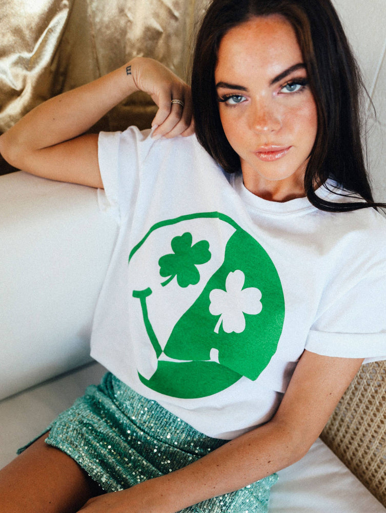 PRE-ORDER Shamrock Smiley Tshirt - Eden Lifestyle