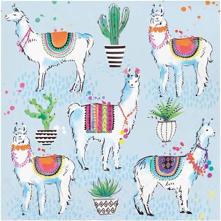 Eden Lifestyle, Gifts - Kids Misc,  Llama Party 3-ply Luncheon Napkins
