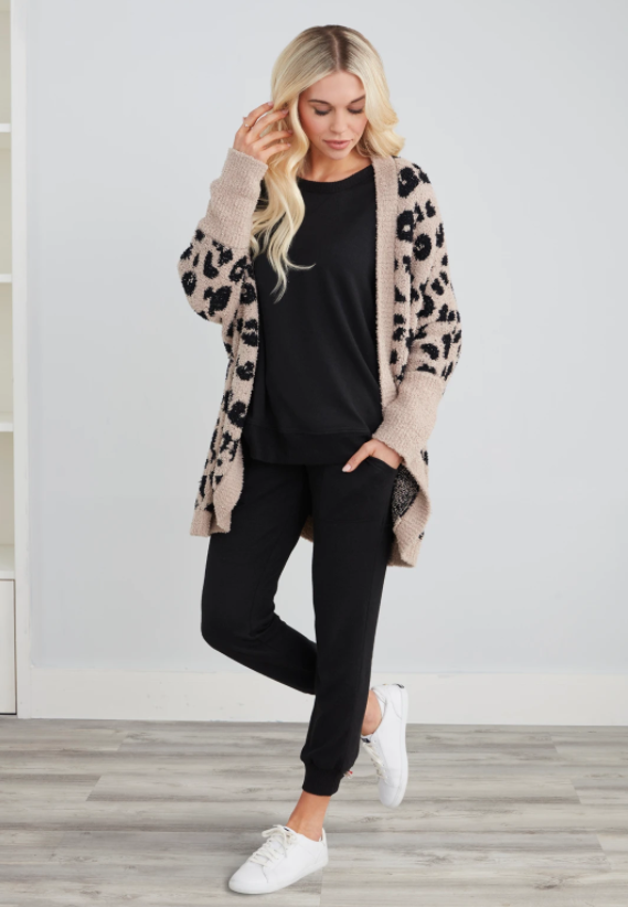 Mud Pie Shylah Leopard Cocoon Cardigan - Eden Lifestyle