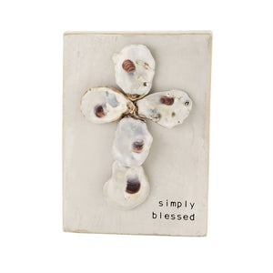 Simply Blessed Oyster Shell Plaque - Eden Lifestyle