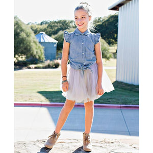 Ruffle Butts, Baby Girl Apparel - Bloomers,  Gray Tulle Skirt