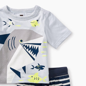 Tea Collection, Baby Boy Apparel - Outfit Sets,  Smiling Shark Baby Outfit