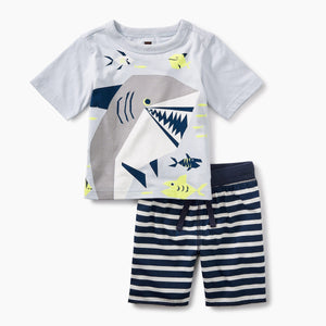 Tea Collection, Baby Boy Apparel - Outfit Sets,  Smiling Shark Baby Outfit