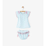 Hatley, Baby Girl Apparel - Dresses,  Hatley Smocked Chambray & Swiss Dots Mini Bloomer Set