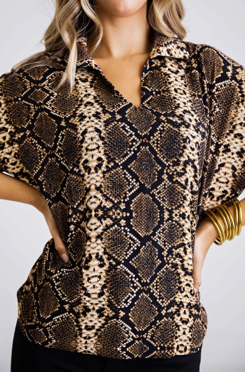 Karlie, Women - Shirts & Tops,  Snake Collar Top