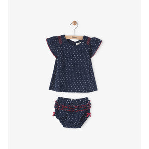 Hatley, Baby Girl Apparel - Dresses,  Hatley Solstice Swiss Dot Smocked Mini Bloomer Set