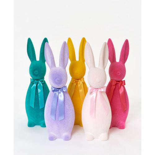 Flocked Button Nose Bunny Large (Assorted Colors) - Eden Lifestyle